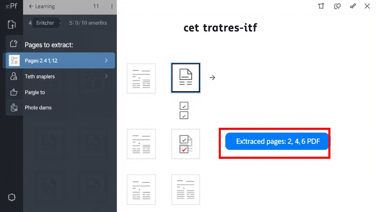 Icons representing use cases for splitting PDFs: contract, report, invoice.
