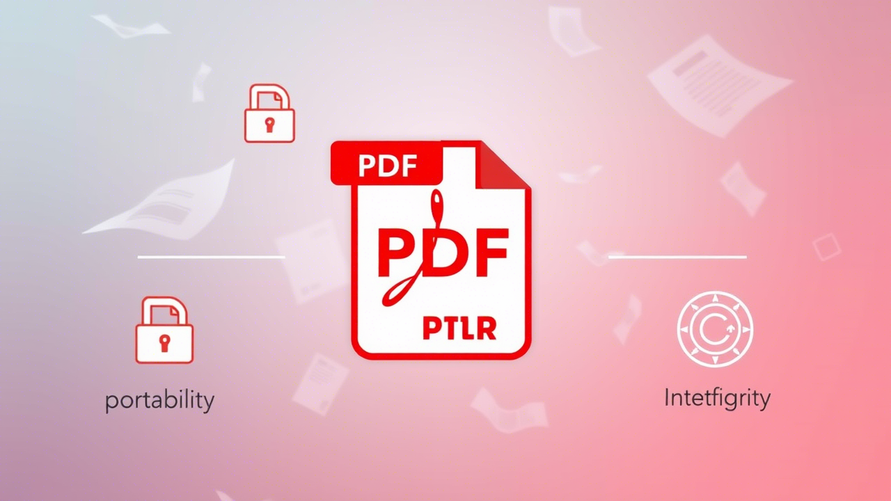 Un documento que pasa de un ordenador a un smartphone y una tableta sin alteración, ilustrando la portabilidad del PDF.